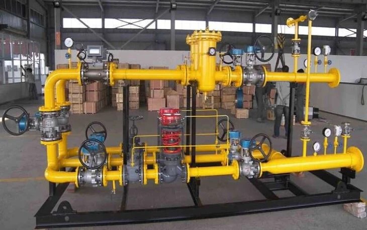 محطة تسخين وتخفيض ضغط الغاز المسبقة الصنع (Gas Heating & Pressure Skid)